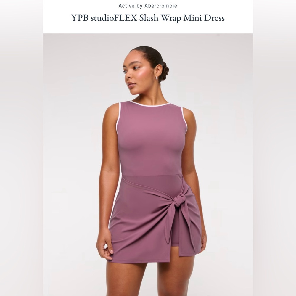 NWT Abercrombie YPB studioFlex Slash Wrap Pink Mini Dress Women’s XXL